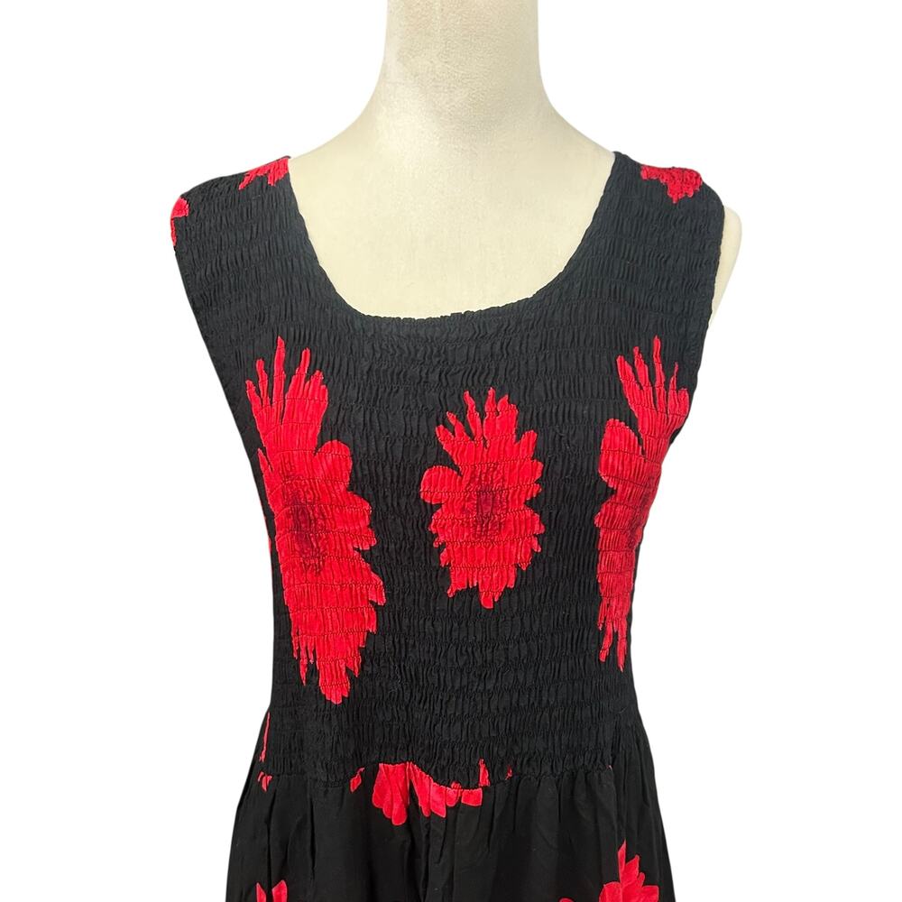 Uluwatu Bali Handmade Rayon Floral Sundress Free Size‎ Boho Tropical Resort Wear - Picture 4 of 7